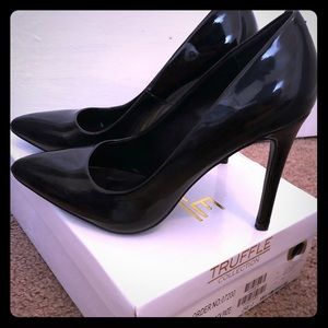ASOS Truffle Collection Patent Black Pointed Heels